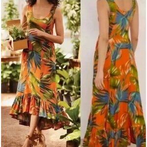 NWT Soft Surroundings Fabiana Dress Tropical Hawaiian Floral Midi Maxi Women's S